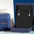 thumbnail image 5 of Gem Stone King 14K White Gold White Moissanite Leverback Dangle Earrings for Women | 1.14 Cttw | Gemstone Birthstone | Emerald Cut 6X4MM, 5 of 7