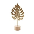 thumbnail image 3 of Escultura de hoja Figura de hoja Nórdica Moderna con base de madera Estatua de hoja de metal Hoja Estilo D, 3 of 9