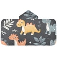 thumbnail image 5 of Yayeee Kids Hooded Towels Toddler Soft Absorbent Beach Bathing Wrap 50" x 23.5", Orange Dinosaur, 5 of 5