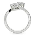 thumbnail image 2 of Lina Jewel Cushion Cut Bypass Engagement Ring for Her - 2.02 Ct Two Stone Toi Et Moi Wedding Ring - Lab-Created Simulated Diamond - 14K White Gold Plated - Perfect Gift for Proposal or Anniversary, 2 of 5