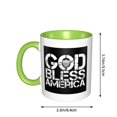 thumbnail image 4 of Taza de café de cerámica patriótica de EE. UU. con la frase "Dios bendiga a Estados Unidos", de 11 oz, clásica, con asa, para la oficina y el hogar, 4 of 5