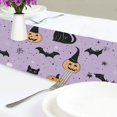 thumbnail image 4 of Yayeee Table Runner 70 inches Long Home Kitchen Dinning Party Decoration, Light Purple Halloween Black Cat, 4 of 7