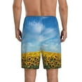 thumbnail image 2 of Balery Blooming Sunflower Field Men's Cotton Knit Pajama Shorts Waistband & Pockets,Short Pajama Pants-XX-Large, 2 of 8