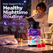 LIVS Sleep Gummies - 5mg Melatonin Gummy Supplement for Adults - Easy & Deep Sleep - Strawberry Flavor Vegan Gummies - 60 Count with 30 Servings