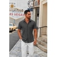 thumbnail image 2 of COOFANDY Mens Short Sleeve Button Down Shirt Casual Shirt for Summer Untucked Dress Shirt, 2 of 5