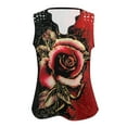 thumbnail image 5 of JINMGG Womens Tank Tops Plus Size Women's Chain Vest Summer Loose Casual Butterfly Print Unique V-neck Blouse Red XL, 5 of 6