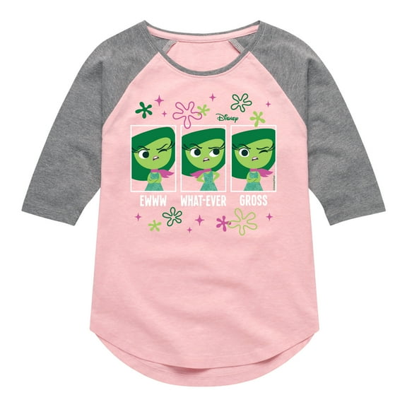 Inside Out - Digust Moods - Toddler And Youth Girls Raglan Graphic T-Shirt