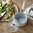 thumbnail image 5 of GreenPan x Bobby Flay 2.53QT Saucepan with Glass Lid, Professional Grade Aluminum, Ceramic Nonstick, Induction Suitable, Stay-Cool Silicone Handle, Dishwasher & Oven Safe, Cream, 5 of 8