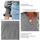 thumbnail image 5 of Blusa con volantes, manga abullonada, cuello en V, manga larga, color puro, tops de moda para mujer, 5 of 6
