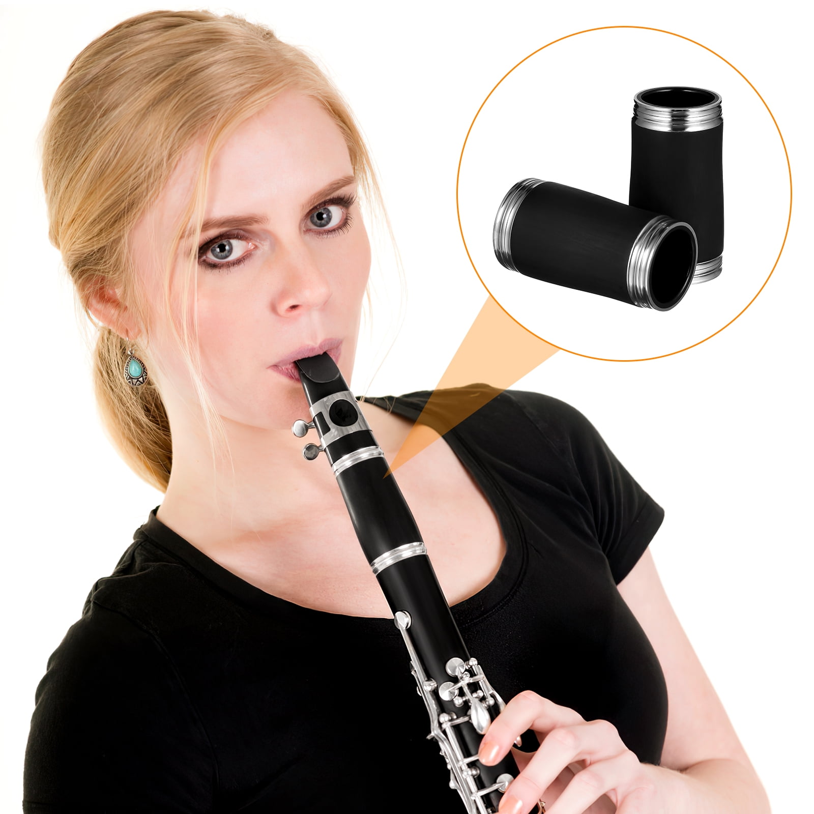 Luxshiny Clarinet Tuning Tube, Professional Metal Pitch, Compact for Instruments, Black
