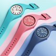 thumbnail image 3 of dorado HOUR - Relojes deportivos impermeables unisex para enfermeras profesionales m&eacute;dicos, estudiantes, esfera de f&aacute;cil lectura, correa de silicona de gelatina, Azul/Azul, Japon, 3 of 7