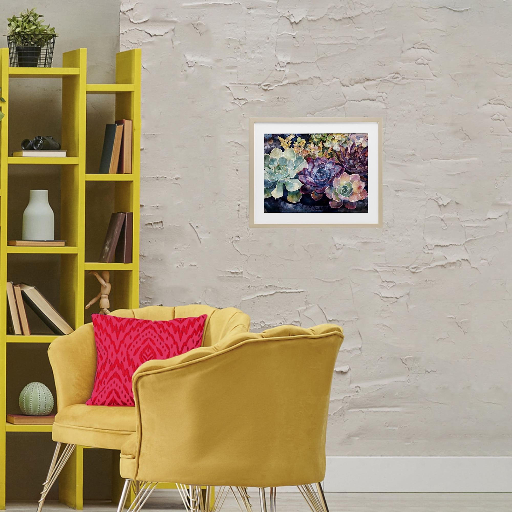 Stupell Industries Tutti Succulents Collection Birch Framed Print Under Glass, design by Svetlana Aleynikova