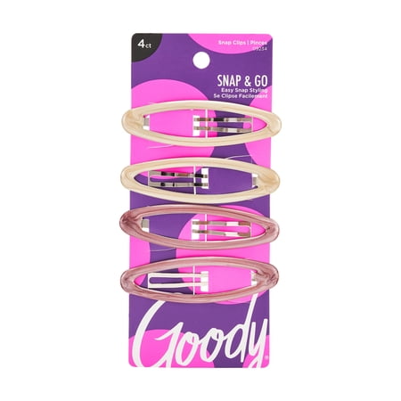 Goody Large Oval Epoxy Contour Hair Clips Set for Medium to Long Hair - 4 Pieces