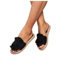 thumbnail image 2 of IUJSOY Womens Flat Sandals Braides Summer Dressy Fashion Flower Open Toe Beach Vacation Slides, 2 of 7