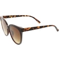 thumbnail image 3 of Oversize Cat Eye Sunglasses Neutral Color Flat Lens 60mm (Tortoise / Amber), 3 of 4