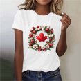 thumbnail image 5 of NuoCaiYun Summer T Shirts for Women Cute Blouses Casual Short Sleeve Maple Leaf Print Graphic Tee Tops, 5 of 6