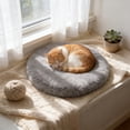 thumbnail image 5 of Plush Cat Dog Cushion, Round Pet Warm Mat, Soft and Comfortable Sleeping Cushion for Living Room, 20in, 5 of 6