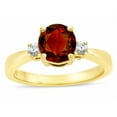 thumbnail image 2 of Star K � 3 Three Stone Round Genuine Garnet Classic Engagement Promise Ring, 2 of 9