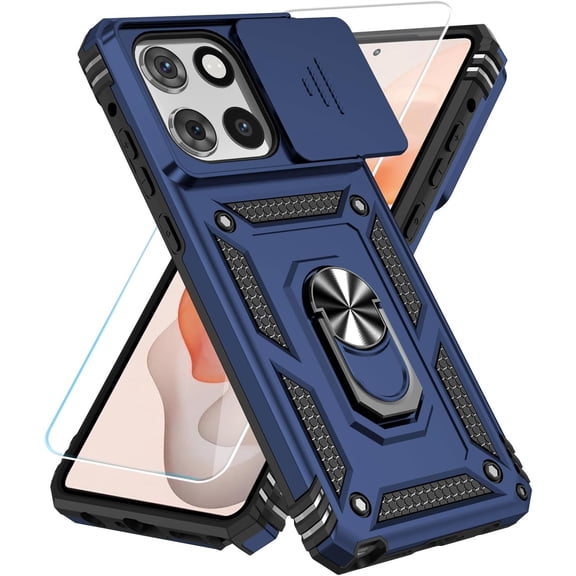 HCTian Phone Case for Motorola Moto G Stylus 5G 2025 Case with HD Screen Protector & Slide Camera Cover & Kickstand, [Military-Grade] Phone Case for Moto G Stylus 5G 2025
