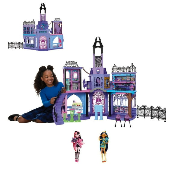 Ensemble Monster High – Coffret de jeu École des Fantômes et 2 poupées