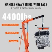 VEVOR 2T Folding Engine Crane Engine Hoist with Level 4400 lbs/2 ton Heavy-Duty Cherry Picker Shop Crane Oldable Engine Crane