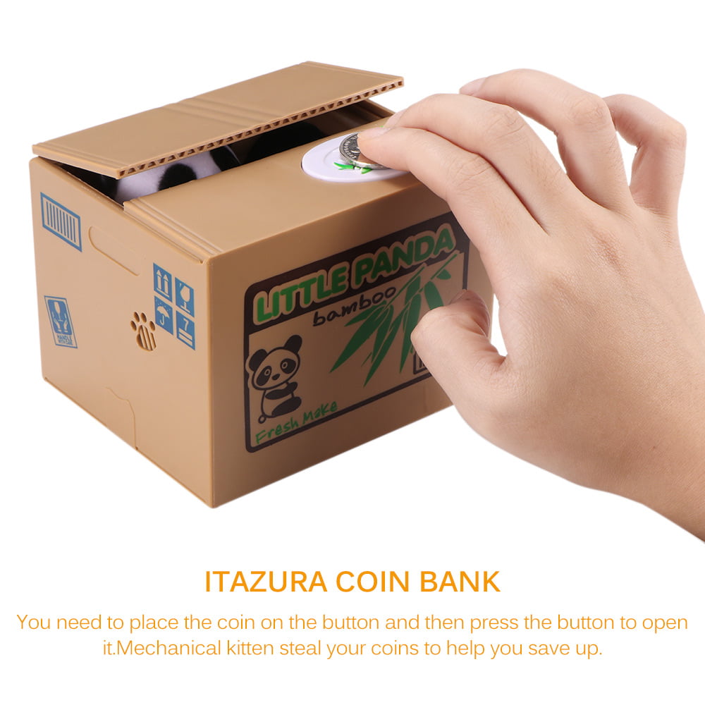Itazura Automated Kitty Cat Stealing Coin Piggy Bank Money Saving Box Gift Decor 