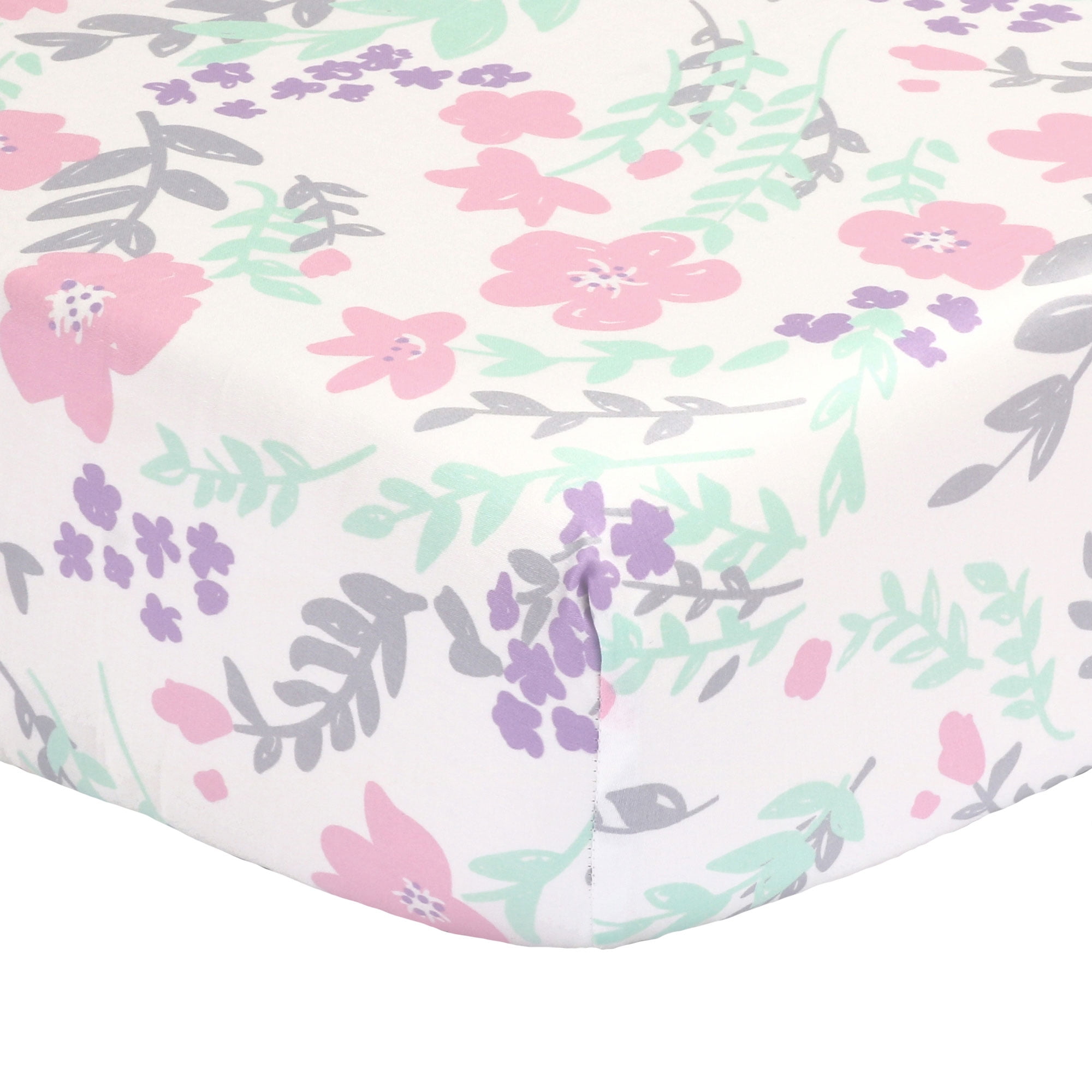 The Peanut Shell Baby Crib Fitted Sheet - Pink, Mint Green ...