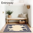 thumbnail image 3 of ODIKA 2'x3' Machine Washable Non-Slip Area Rug, Botanical Vines and Palmettes with Interlocking Borders Stylized Florals High Traffic Rug, Beige, 717703, 3 of 7