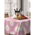 thumbnail image 6 of White Pink Daisy Table Cloth, Spring Summer Floral Botanical Waterproof Tablecloth for Rectangle Tables, Reusable Washable Fabric Table Cover for Restaurant Kitchen Dining Tables 60"x102", 6 of 6