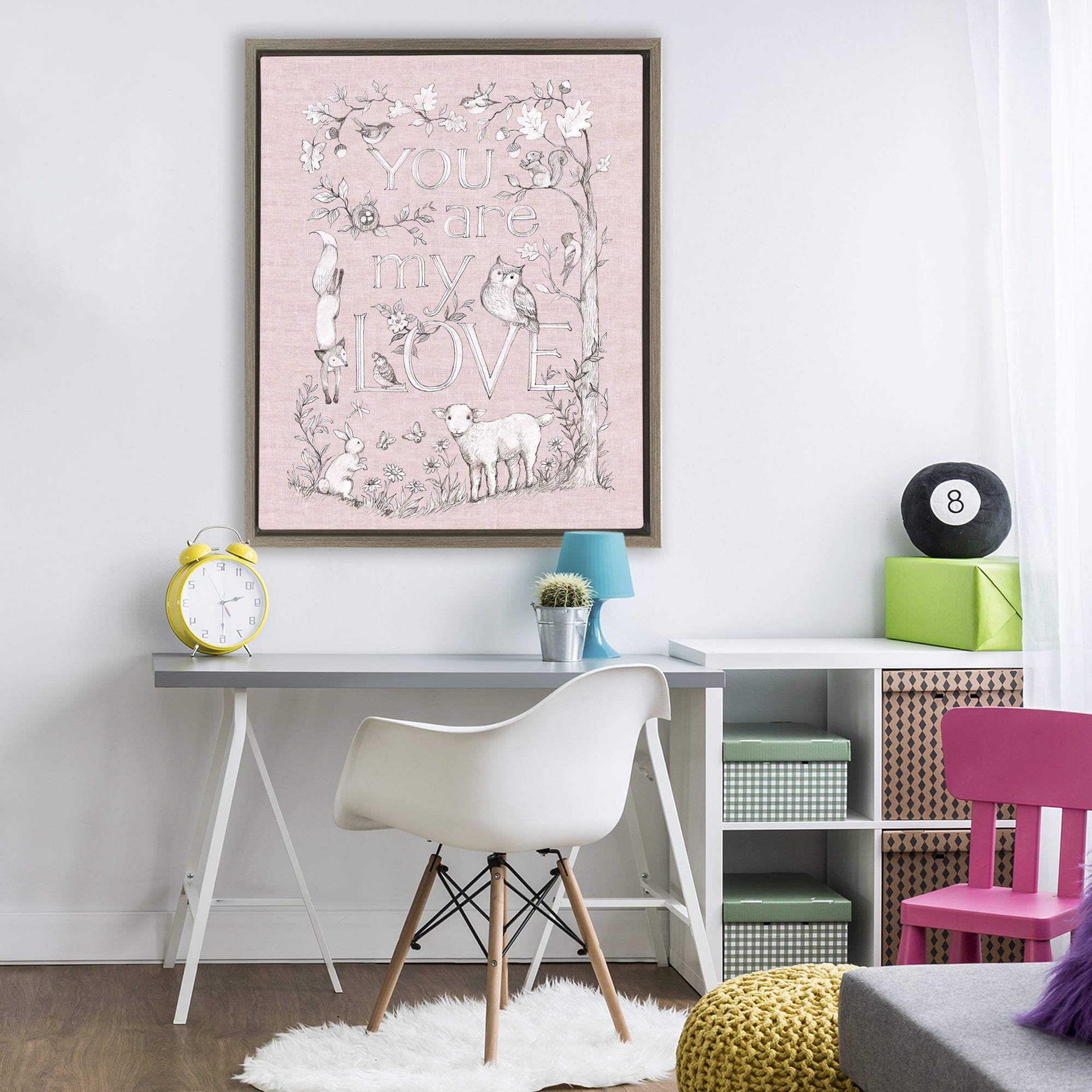 Stupell Industries You Are My Love Brown Framed Floater Canvas Wall Art, design by Susan Winget