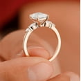 thumbnail image 3 of Cora Jewellery 1.55CT Dainty Emerald Moissanite Engagement Ring For Women, 14K Rose Gold, 3 of 5
