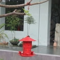 thumbnail image 1 of Xihbxyly Comedero de Hierro Hueco, Diseño Colgante Rojo para Exteriores, Plegable, 3 Puertos de Alimentación, Hierro Duradero, Ideal para Observar Aves En El Jardín, 22 X 19 Cm., 1 of 7