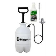 Kegco Deluxe Hand Pump Pressurized Keg Beer Cleaning Kit with 32 Ounce National Chemicals Beer Line Cleaner,Black (Packaging of cleaning solution May Vary),White