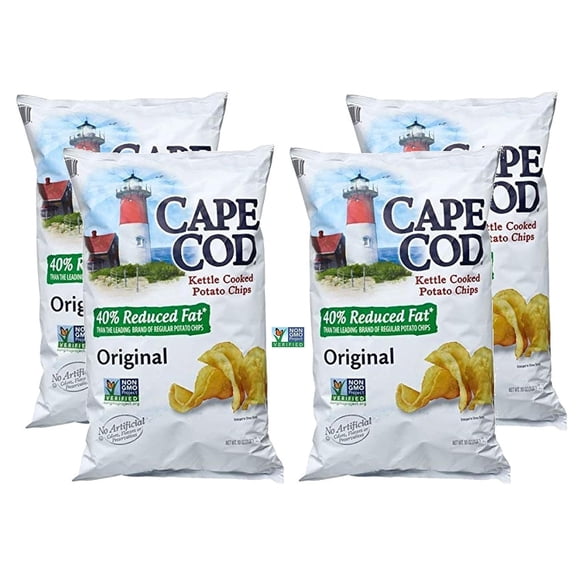 Cape Cod Potato Chips: Original Reduced Fat Kettle Cooked - 4 Pk (30 oz ea)