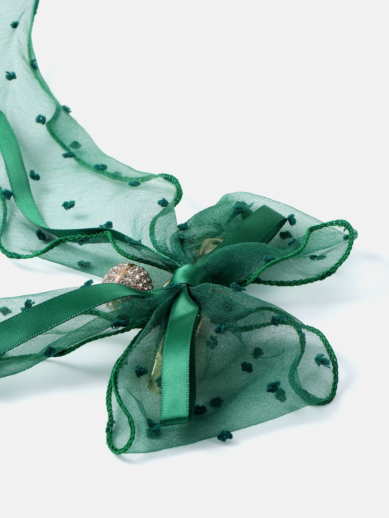 Way to Celebrate Holiday Women's Green Embellished Hair Bow, 1 Piece, Barrette Hair Clip