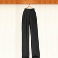 thumbnail image 1 of Pantalons pour Femmes Jambe Droite Taille Haute Pantalons de Travail Amples Longs S, 1 of 8