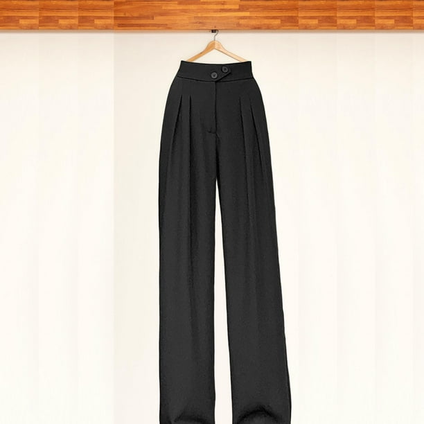 Pantalones de pierna ancha para mujer, pantalones de pierna recta, cintura alta, primavera, vestido formal, pantalones largos femeninos para vacacione , Negro 4XL Salvador Dali Pantalones de pierna ancha para mujer