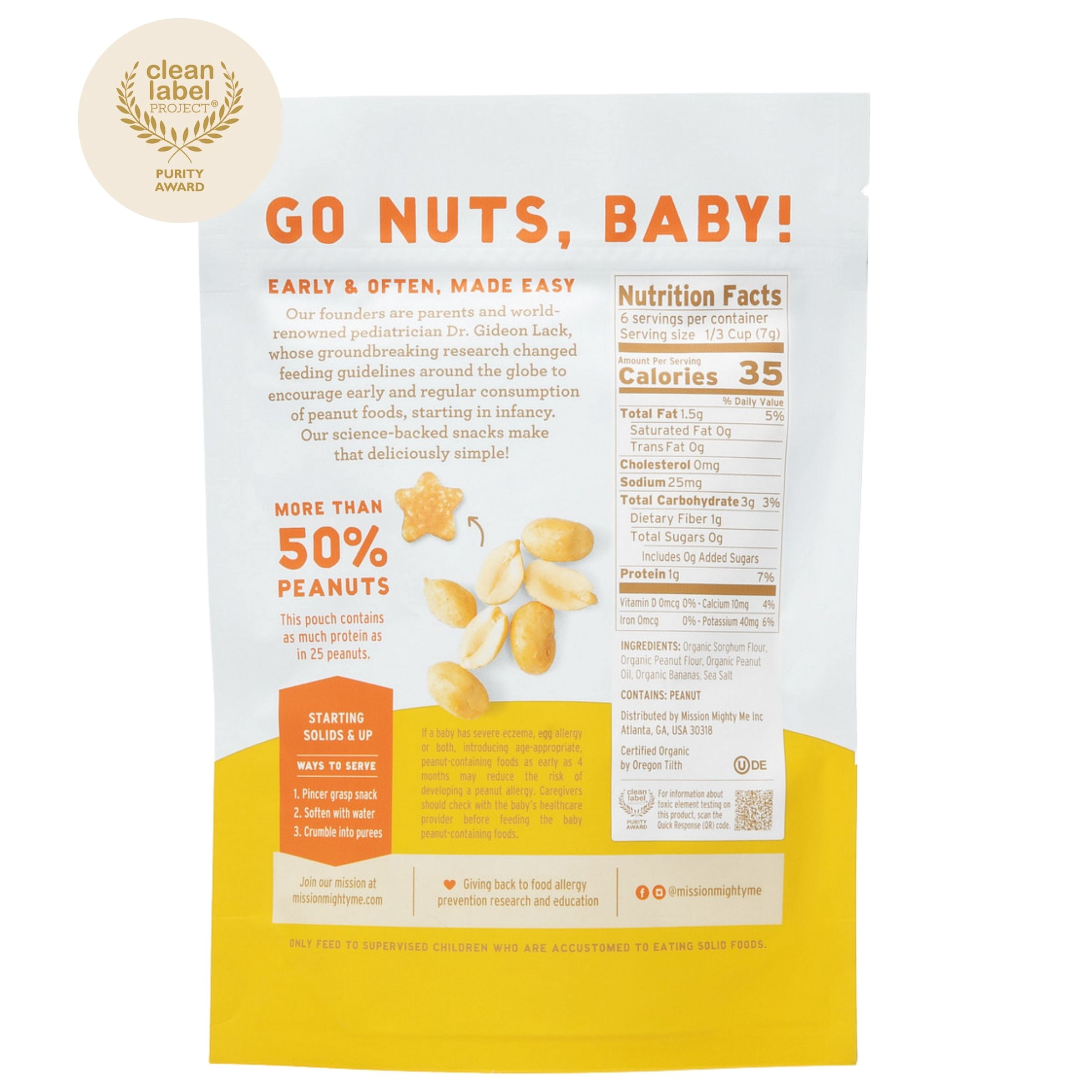 Mission MightyMe Nutty Puffs - Organic Peanut Butter with Banana