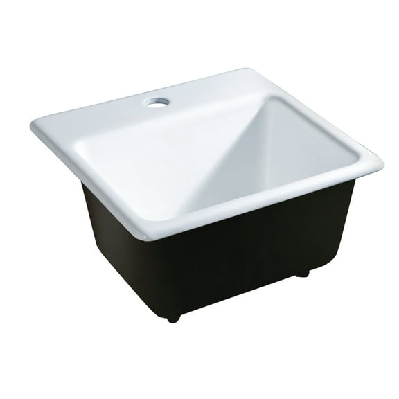 Gourmetier GCKTS15158 Towne 15" Cast Iron Self-Rimming Single Bowl Drop-In Kitchen Sink (1 Hole), White