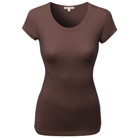 FashionOutfit Women's Lightweight Basic Crewneck Short Sleeve Boy Tee