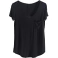 thumbnail image 3 of NP Camiseta de Manga Corta con Cuello en V Suelta para Mujer Grande Verano, 3 of 5