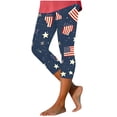 thumbnail image 2 of Favoffer Women's Capri Leggings Independence Day Print Tight High Stretch Mid-Calf Cut Tummy Control Elastic Waist Athletic Yoga Workout Streetwear Daily Casual Active Bottoms, 2 of 5