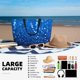 thumbnail image 5 of Fotbe A Blue Glitter Bolsa de Viaje para Playa - Resistente al Agua, Bolsa Tote de Gran Capacidad y Ligera con 7 Bolsillos para Mujeres y Hombres, 5 of 7