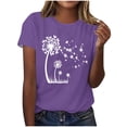 thumbnail image 2 of Giftesty Blouses for Women Dressy Casual Women Fashion Summer Sexy Printed Regular Women Short Sleeves Round Neck, 2 of 4