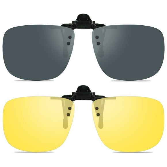 Gafas de Sol Polarizadas WANGLY Clip y Levantables Unisex Gris/Amarillo