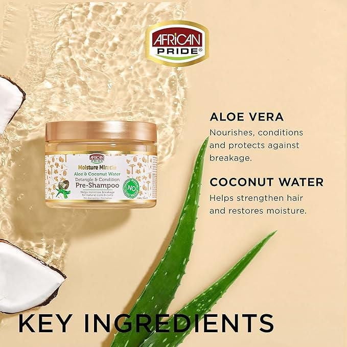 African Pride Moisture Miracle Pré-shampooing à l'aloès et à l'eau de coco