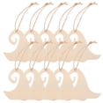 thumbnail image 1 of Shisuyan 10pcs Wooden Embellishments Halloween Decoration Wizard Hat Pattern Pendant with Hemp Ropes, 1 of 8