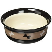 PetRageous City Pets 6 inch Diameter 2 Cup Capacity Pet Bowl, Black
