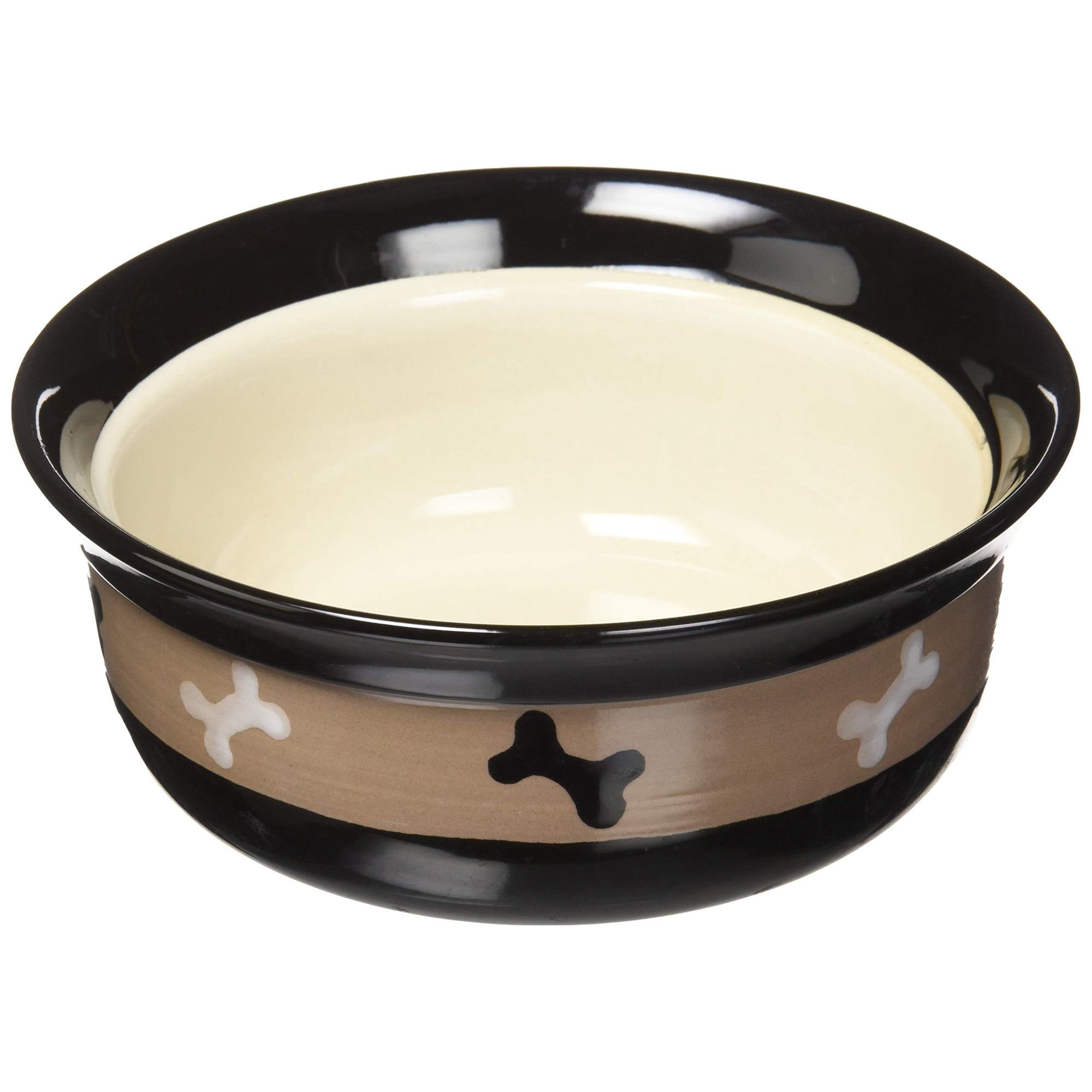 PetRageous City Pets 6 inch Diameter 2 Cup Capacity Pet Bowl, Black