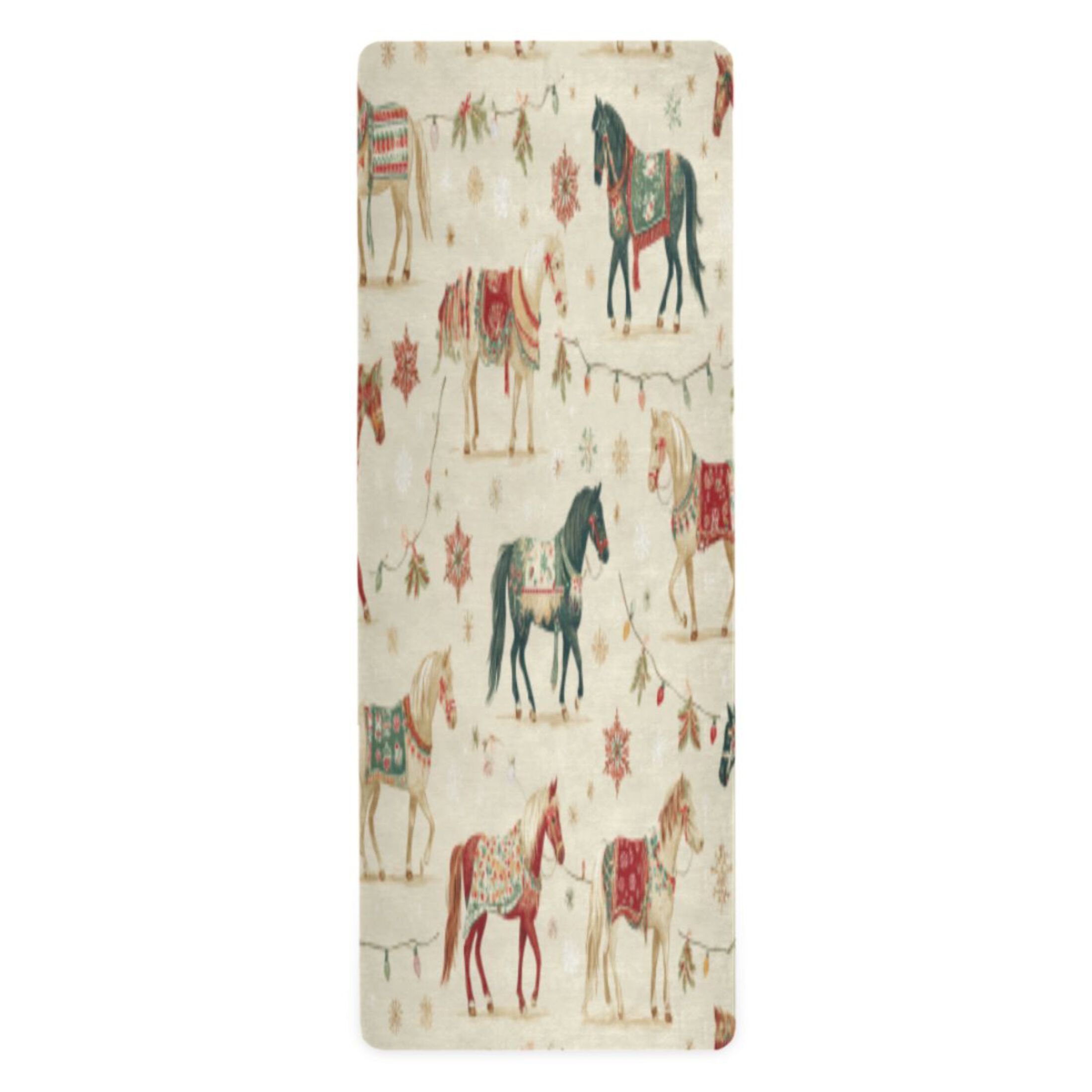 BZSMCE Yoga Mat Women Fitness Mat Carousel Horses Pattern